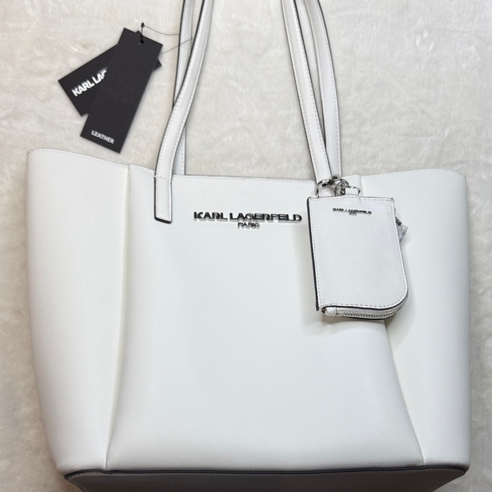 Karl Lagerfeld Paris Louise Tote- Winter White - Picture 6 of 13